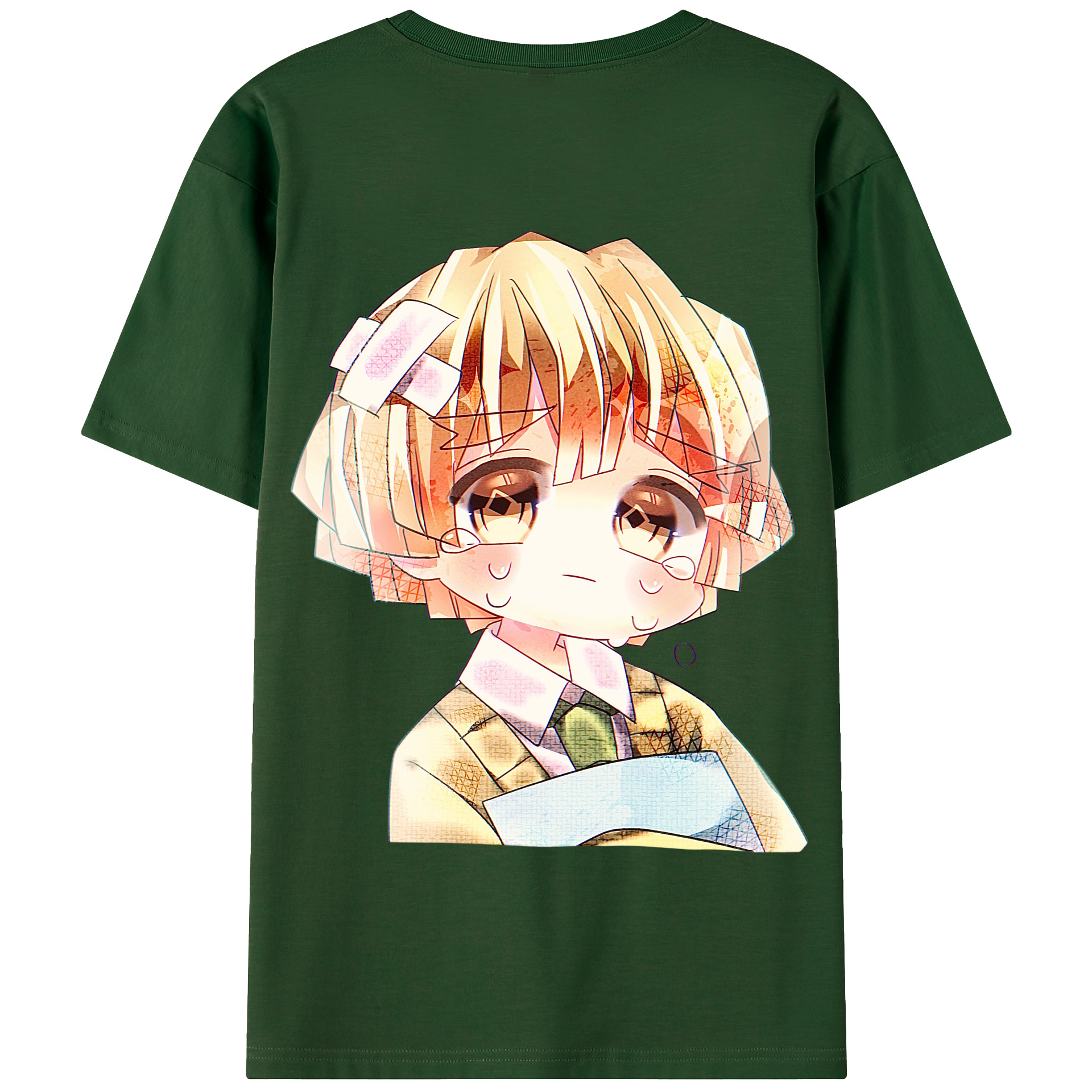 （画像用） 鬼滅の刃（きめつのやいば）我妻 善逸／あがつま ぜんいつ Agatsuma Zenitsu 綿100％半袖Tシャツ（背面プリント）